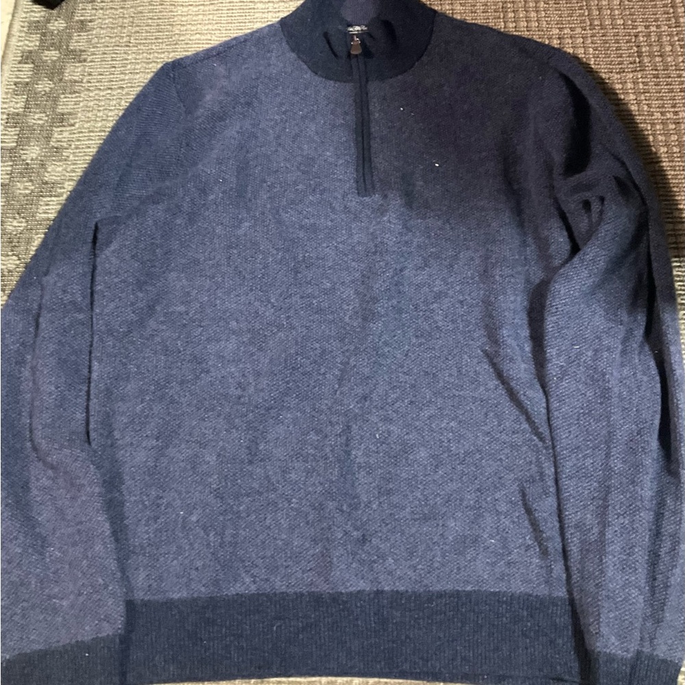 Saks Fifth Avenue Blue Zip Up Sweater